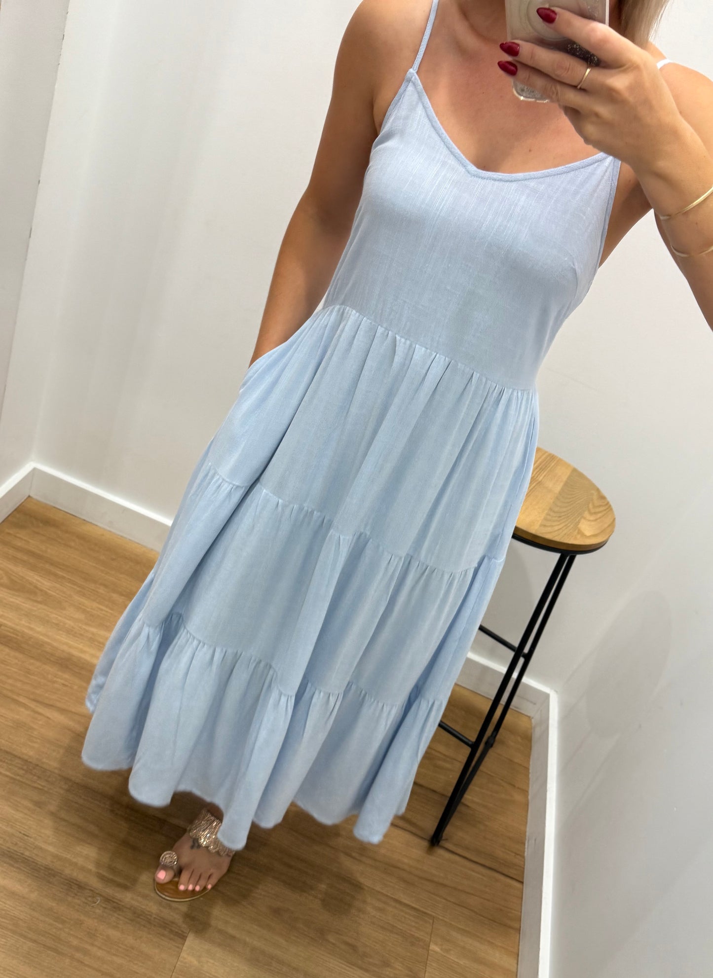 Hutton Midi Dress - Blue