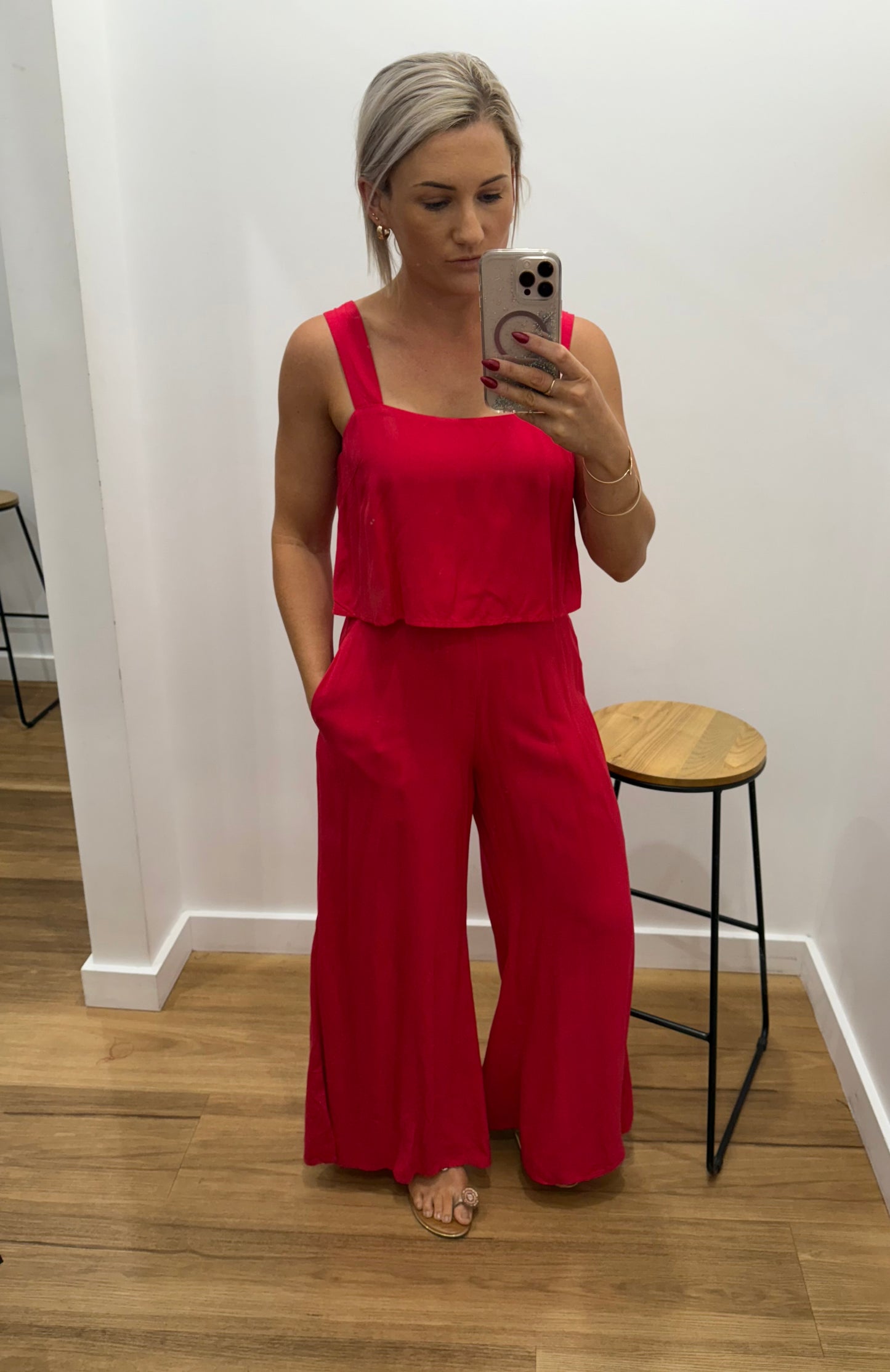 Santo Jumpsuit - Red