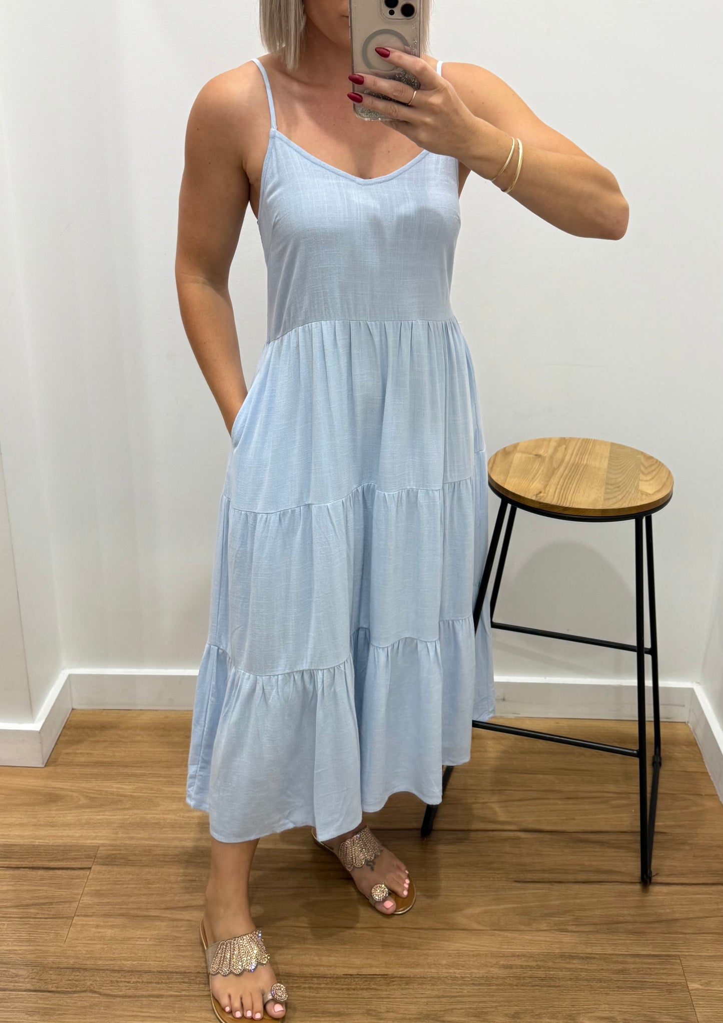 Hutton Midi Dress - Blue