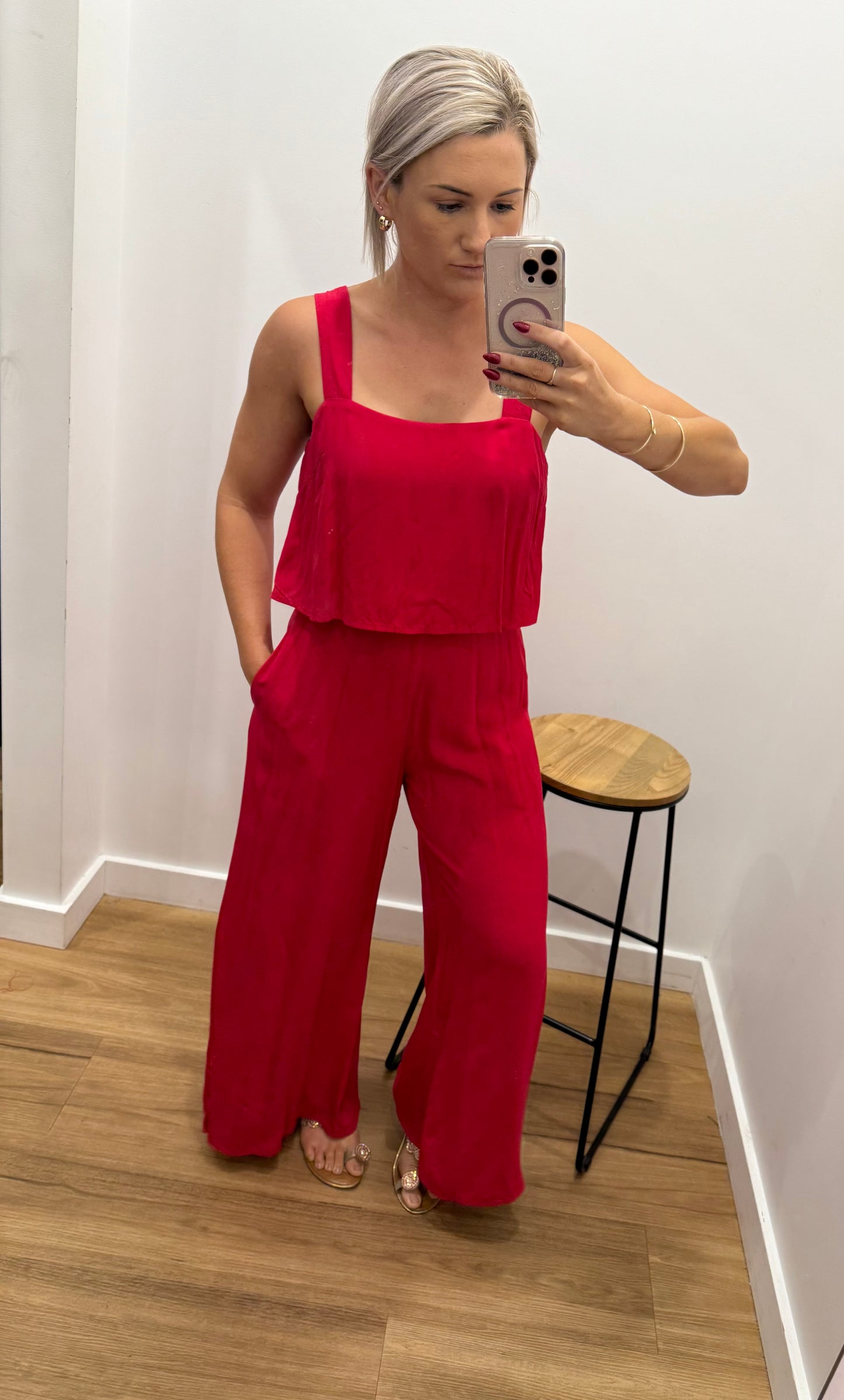 Santo Jumpsuit - Red