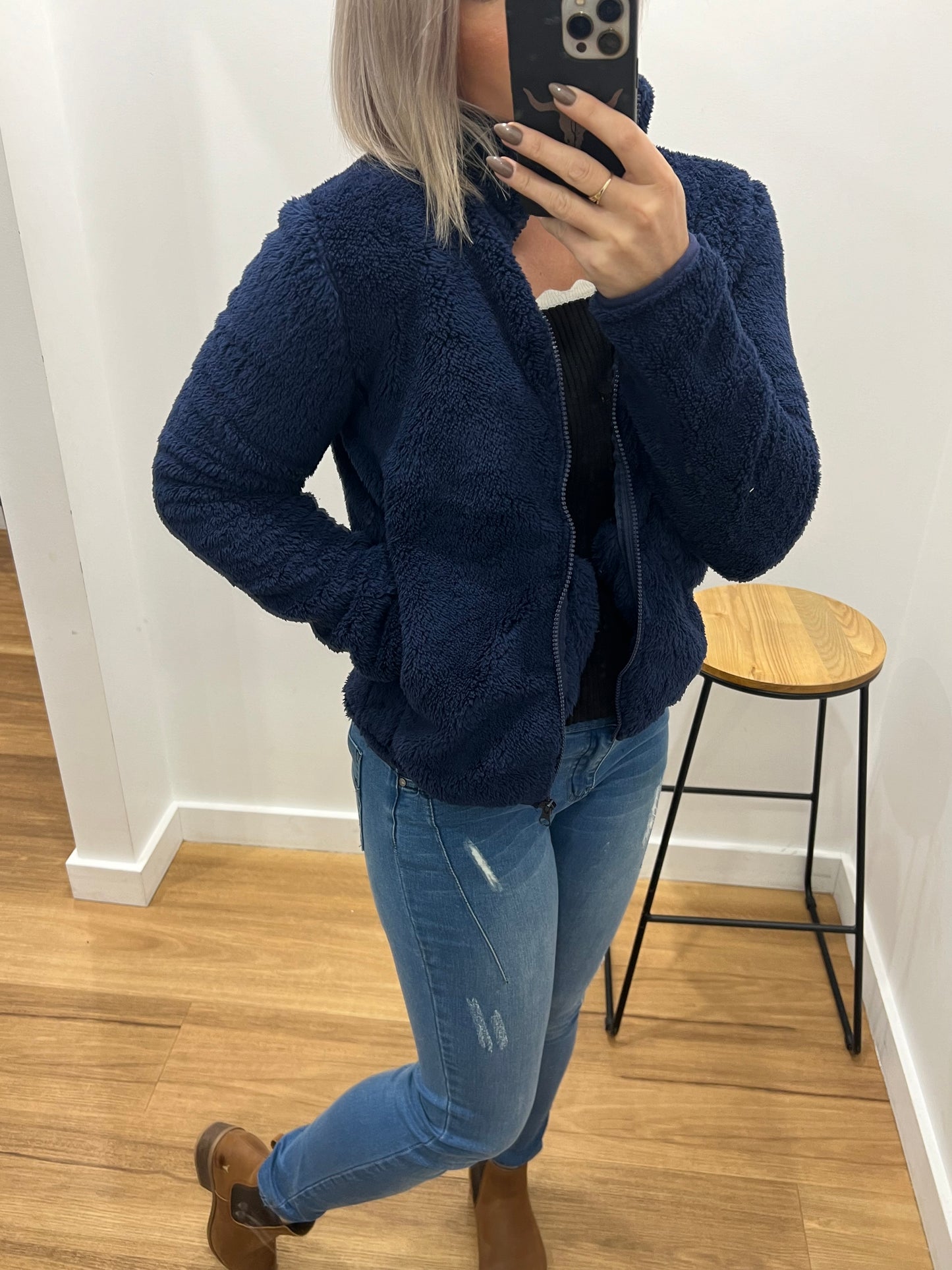 Teddy Jacket - Navy