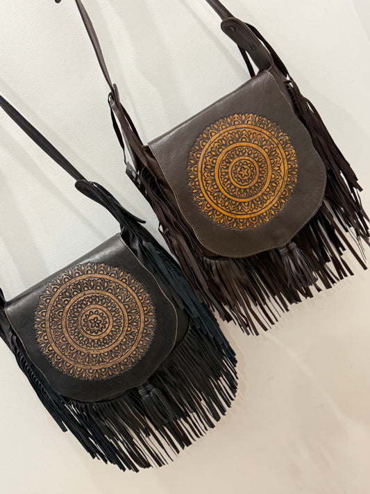 Mandala Side Bag - Black or Brown