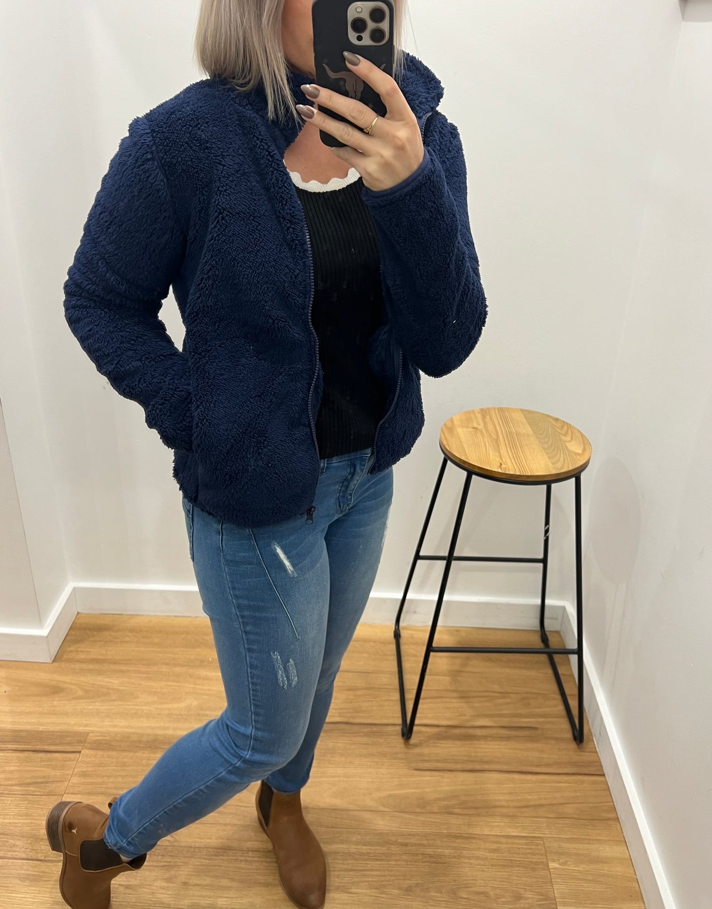 Teddy Jacket - Navy