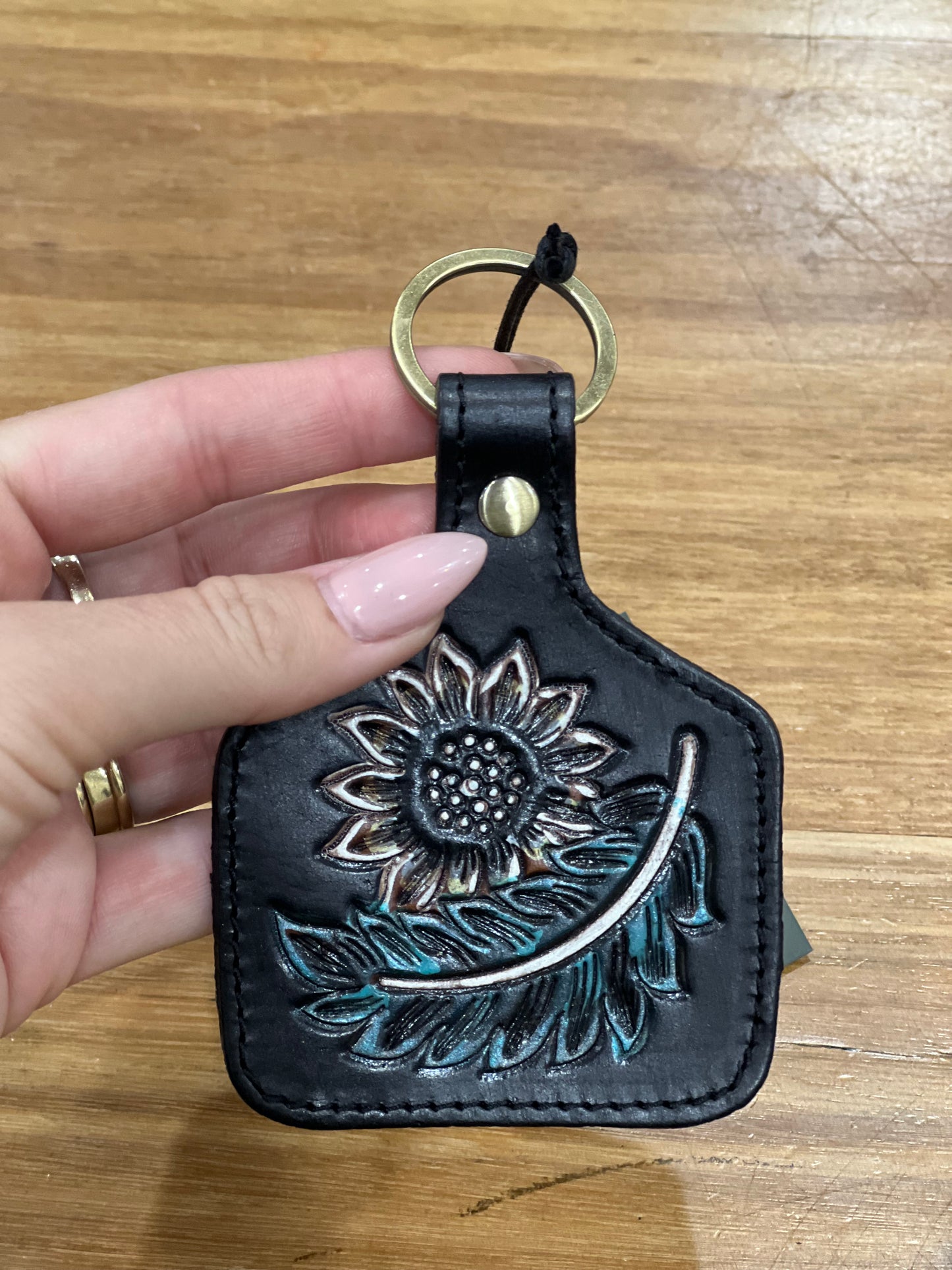 Dusty Bloom Leather Key Ring