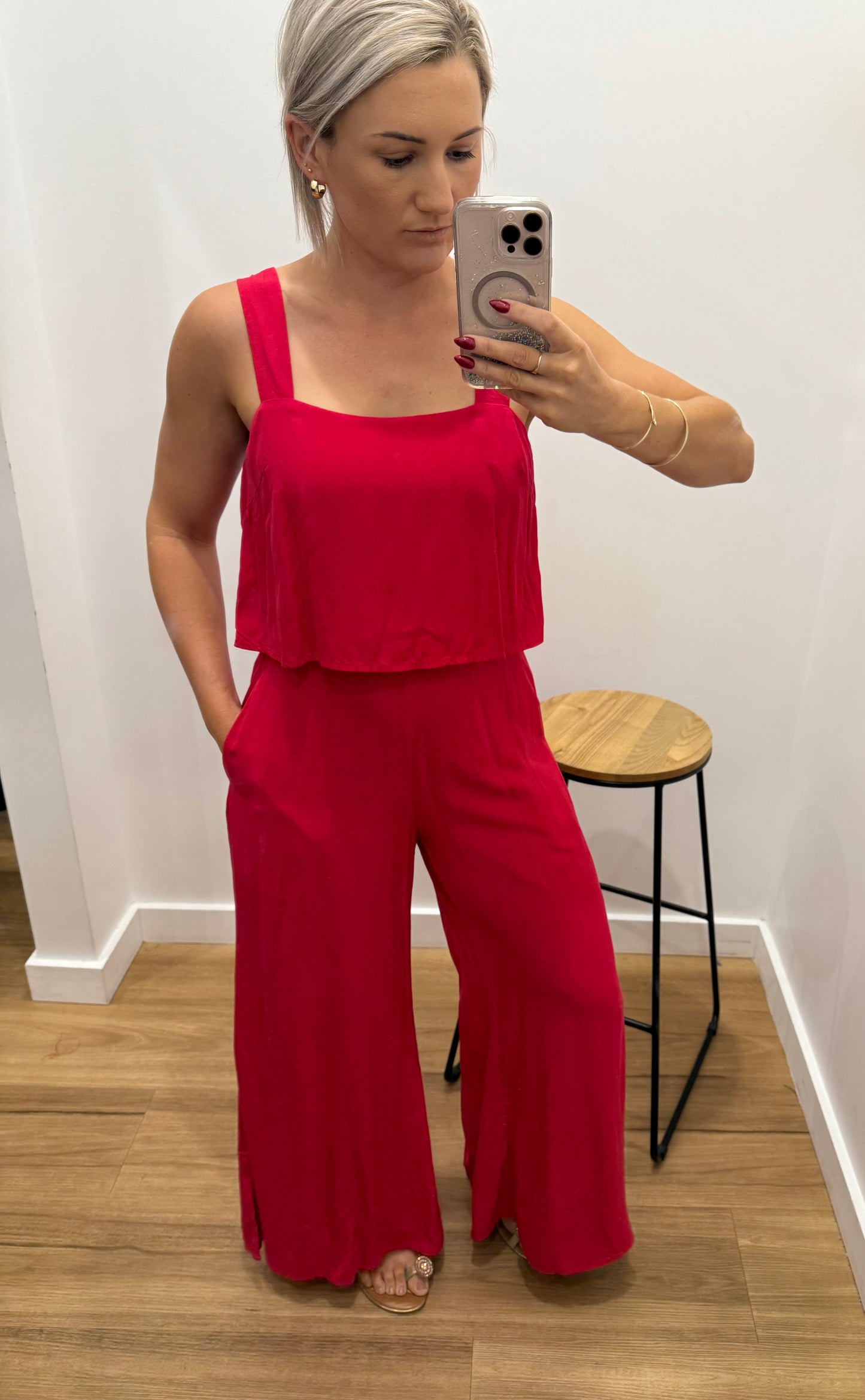 Santo Jumpsuit - Red