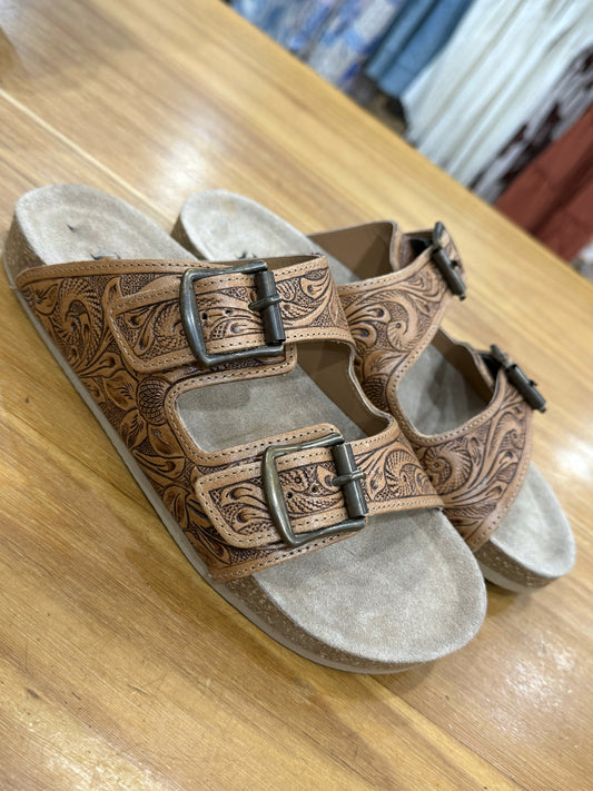 Footo Western Handtooled Sandal