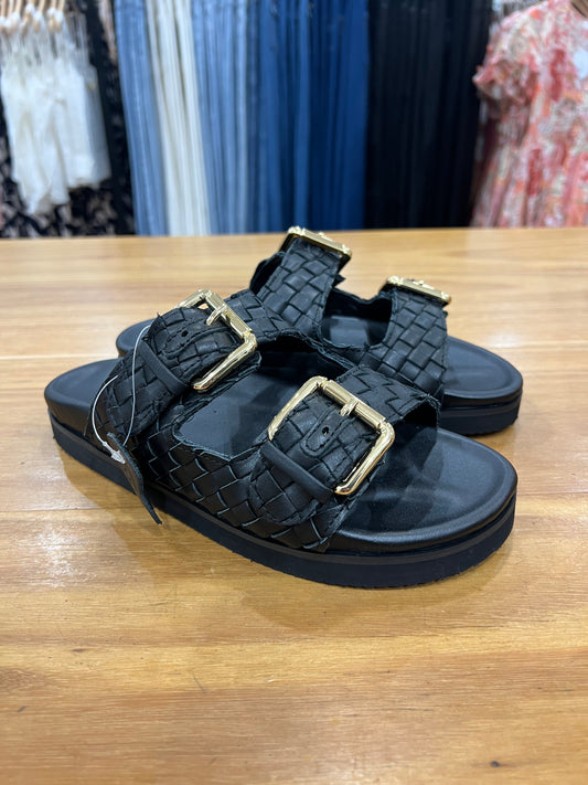 Blair Leather slide - Black