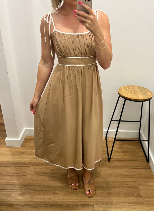 Janae Midi Dress - Natural